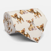 Schattige Chihuahua hondenpatroon Stropdas (Opgerold)