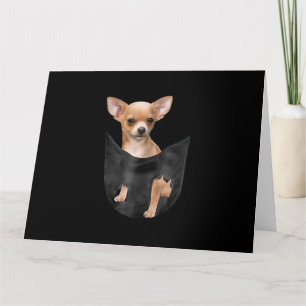 Schattige Chihuahua in je zak Kerstmis Kaart