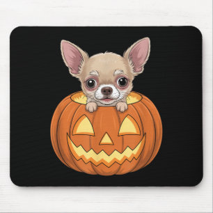 Schattige Chihuahua in pompoen Funny Dog Halloween Muismat