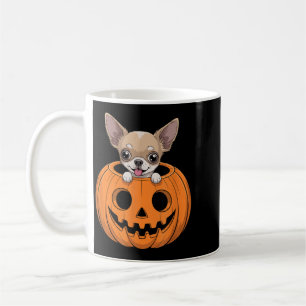 Schattige Chihuahua in pompoen grappige hond Hallo Koffiemok