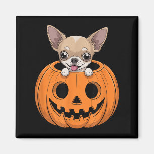 Schattige Chihuahua in pompoen grappige hond Hallo Magneet