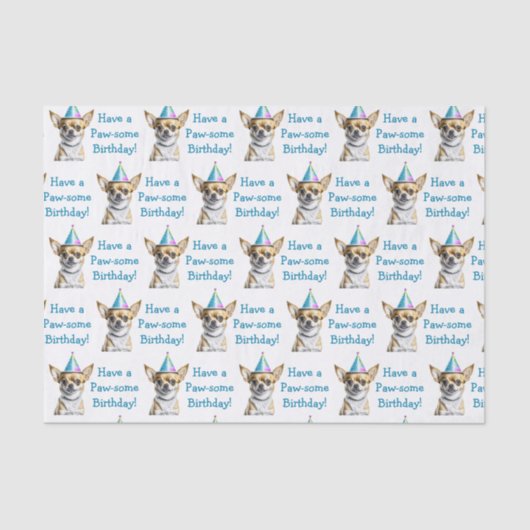Schattige Chihuahua in Verjaardag Pet Tissuepapier (Voorkant)