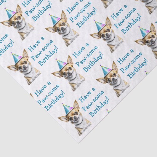 Schattige Chihuahua in Verjaardag Pet Tissuepapier (Detail)