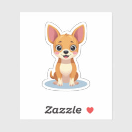 Schattige Chihuahua, Isometrische Verrukking, Klei Sticker