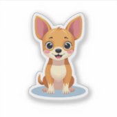 Schattige Chihuahua, Isometrische Verrukking, Klei Sticker (Voorkant)