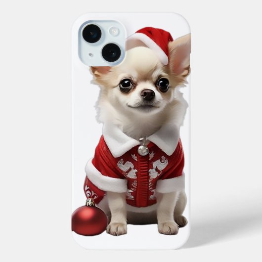 Schattige Chihuahua Kerstman Case-Mate iPhone Case (Achterkant)