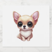 Schattige Chihuahua Liefde Sparkling Wijnetiket (Enkel label)