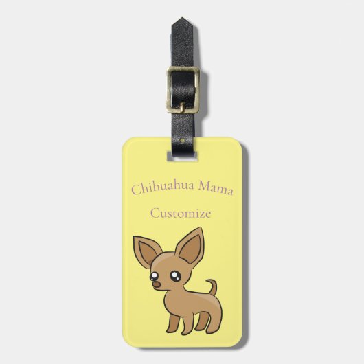 Schattige Chihuahua Mama Art Thunder_Cove Bagagelabel (Voorkant verticaal)