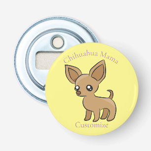 Schattige Chihuahua Mama Art Thunder_Cove Button Flesopener
