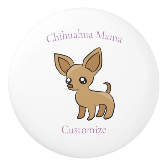 Schattige Chihuahua Mama Art Thunder_Cove Keramische Knop (Voorkant)