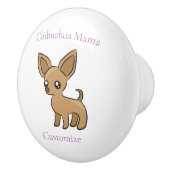 Schattige Chihuahua Mama Art Thunder_Cove Keramische Knop (Rechts)