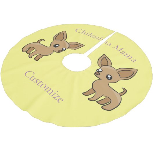 Schattige Chihuahua Mama Art Thunder_Cove Kerstboom Rok (Gekanteld)