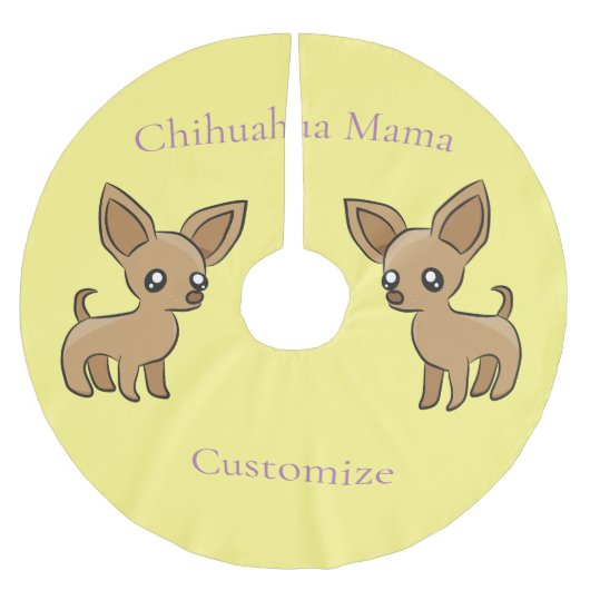 Schattige Chihuahua Mama Art Thunder_Cove Kerstboom Rok (Voorkant)