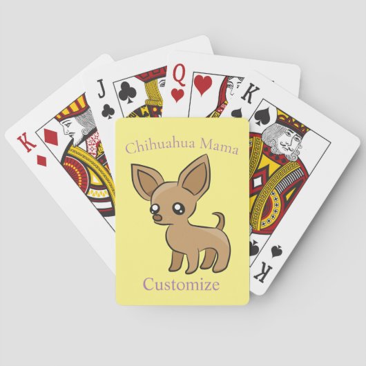 Schattige Chihuahua Mama Art Thunder_Cove Pokerkaarten (Achterkant)