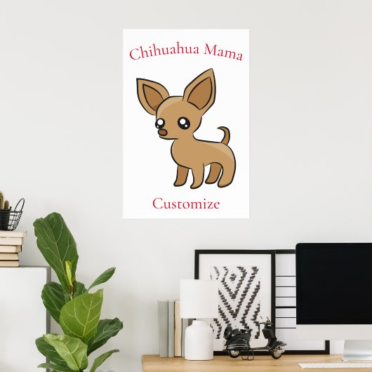 Schattige Chihuahua Mama Art Thunder_Cove Poster (Thuiskantoor)