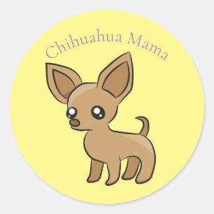 Schattige Chihuahua Mama Art Thunder_Cove Ronde Sticker
