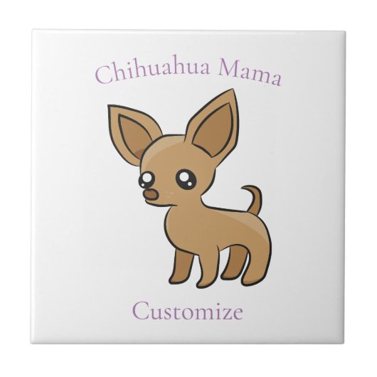 Schattige Chihuahua Mama Art Thunder_Cove Tegeltje (Voorkant)