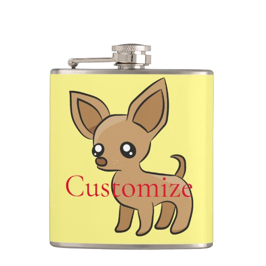 Schattige Chihuahua Mama Kunst Thunder_Cove Heupfles (Voorkant)