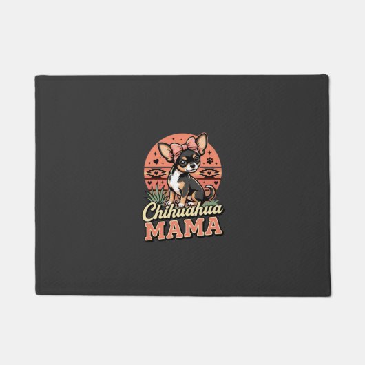 Schattige Chihuahua Mama Strik Hond Moeder Deurmat (Voorkant)