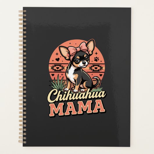 Schattige Chihuahua Mama Strik Hond Moeder Planner (Voorkant)