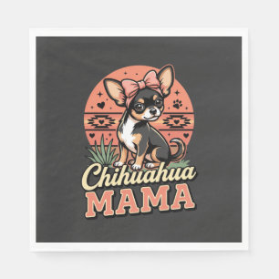 Schattige Chihuahua Mama Strik Hond Moeder Servet