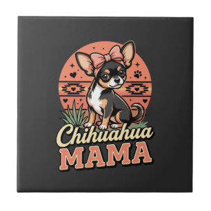 Schattige Chihuahua Mama Strik Hond Moeder Tegeltje