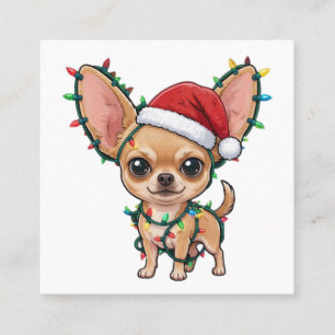 Schattige Chihuahua met een knus kersttruitje Vierkante Visitekaartje