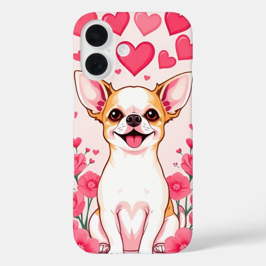 Schattige Chihuahua Met Roze Hartjes Case-Mate iPhone Case (Achterkant)