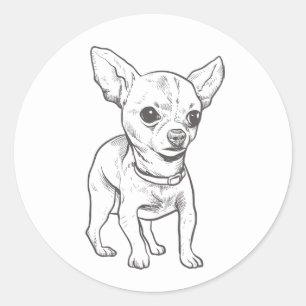 Schattige Chihuahua Moeder Puppy Dog Pap Puppies C Ronde Sticker