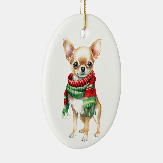 Schattige Chihuahua Ornament – Kleine Hond Kerstbo (Rechts)