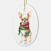 Schattige Chihuahua Ornament – Kleine Hond Kerstbo (Links)
