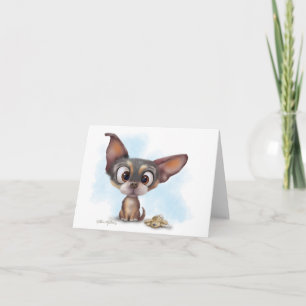 Schattige Chihuahua Puppy Cartoon Bedankkaart