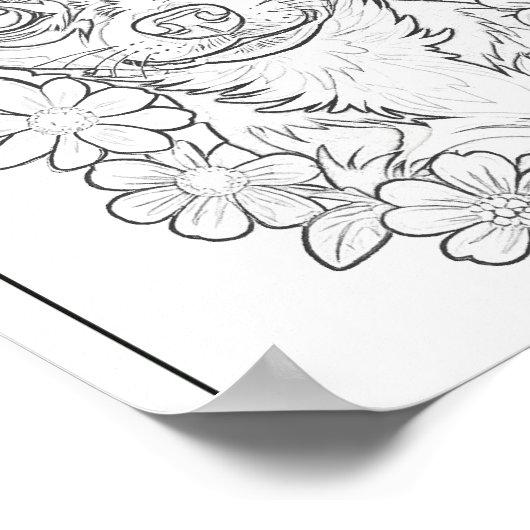 Schattige Chihuahua Puppy Kleurplaat Poster (Hoek)