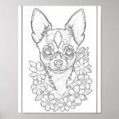 Schattige Chihuahua Puppy Kleurplaat Poster (Voorkant)