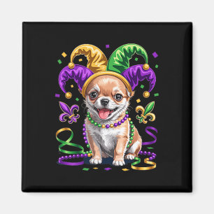 Schattige Chihuahua Puppy Mardi Gras Hondenliefheb Magneet