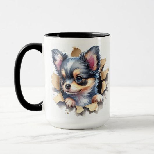 Schattige Chihuahua-puppy Mok (Links)