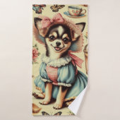 Schattige Chihuahua Puppy Schilderen Badhanddoek (Badhanddoek)