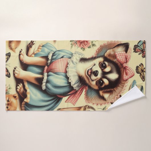 Schattige Chihuahua Puppy Schilderen Badhanddoek (Badhanddoek)