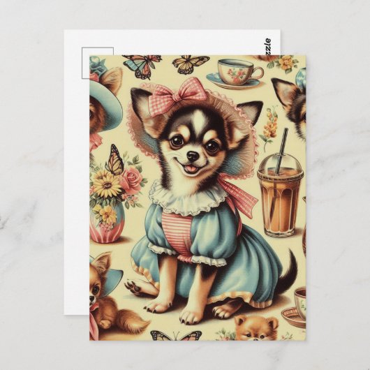 Schattige Chihuahua Puppy Schilderen Briefkaart (Voorkant / Achterkant)