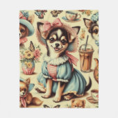 Schattige Chihuahua Puppy Schilderen Fleece Deken (Voorkant)