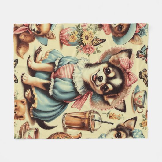 Schattige Chihuahua Puppy Schilderen Fleece Deken (Voorkant (Horizontaal))