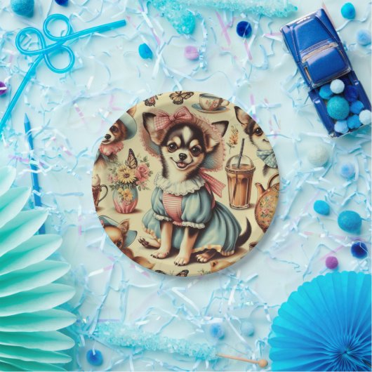 Schattige Chihuahua Puppy Schilderen Papieren Bordje (Feest)