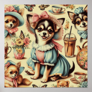 Schattige Chihuahua Puppy Schilderen Poster