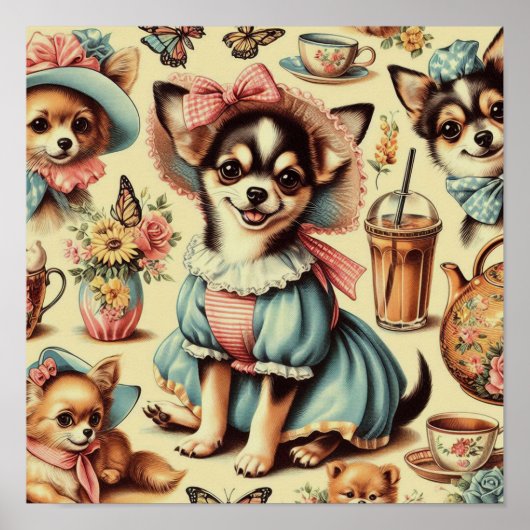 Schattige Chihuahua Puppy Schilderen Poster (Voorkant)