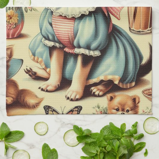 Schattige Chihuahua Puppy Schilderen Theedoek (Gevouwen)