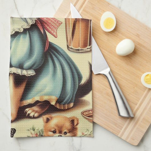 Schattige Chihuahua Puppy Schilderen Theedoek (Quarter Fold)