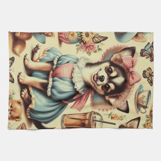 Schattige Chihuahua Puppy Schilderen Theedoek (Horizontaal)