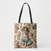 Schattige Chihuahua Puppy Schilderen Tote Bag (Voorkant)