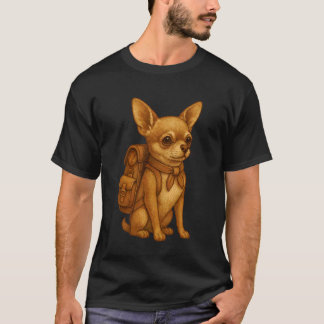 Schattige Chihuahua Rugzakker Kampeerder Wandelaar T-shirt