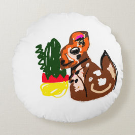 Schattige Chihuahua-stijl Rond Kussen